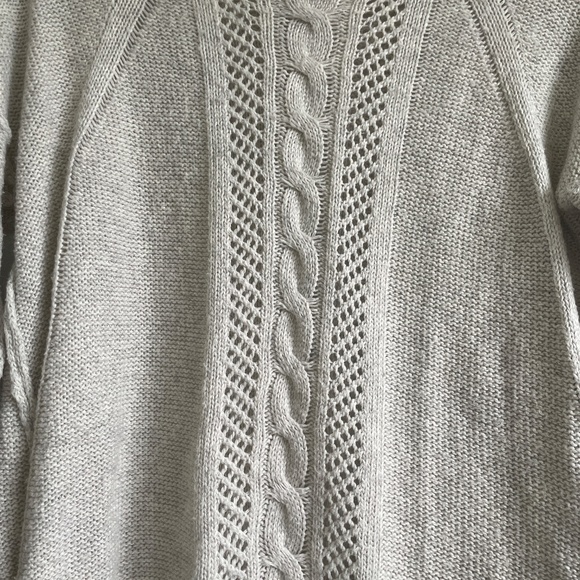 Mystree Light Gray/Off White Cashmere Blend Pullover Sweater, Size Medium - Picture 7 of 11